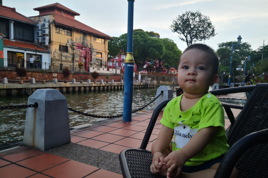 Malacca River Walking Tour with 10 months old Baby Devan
